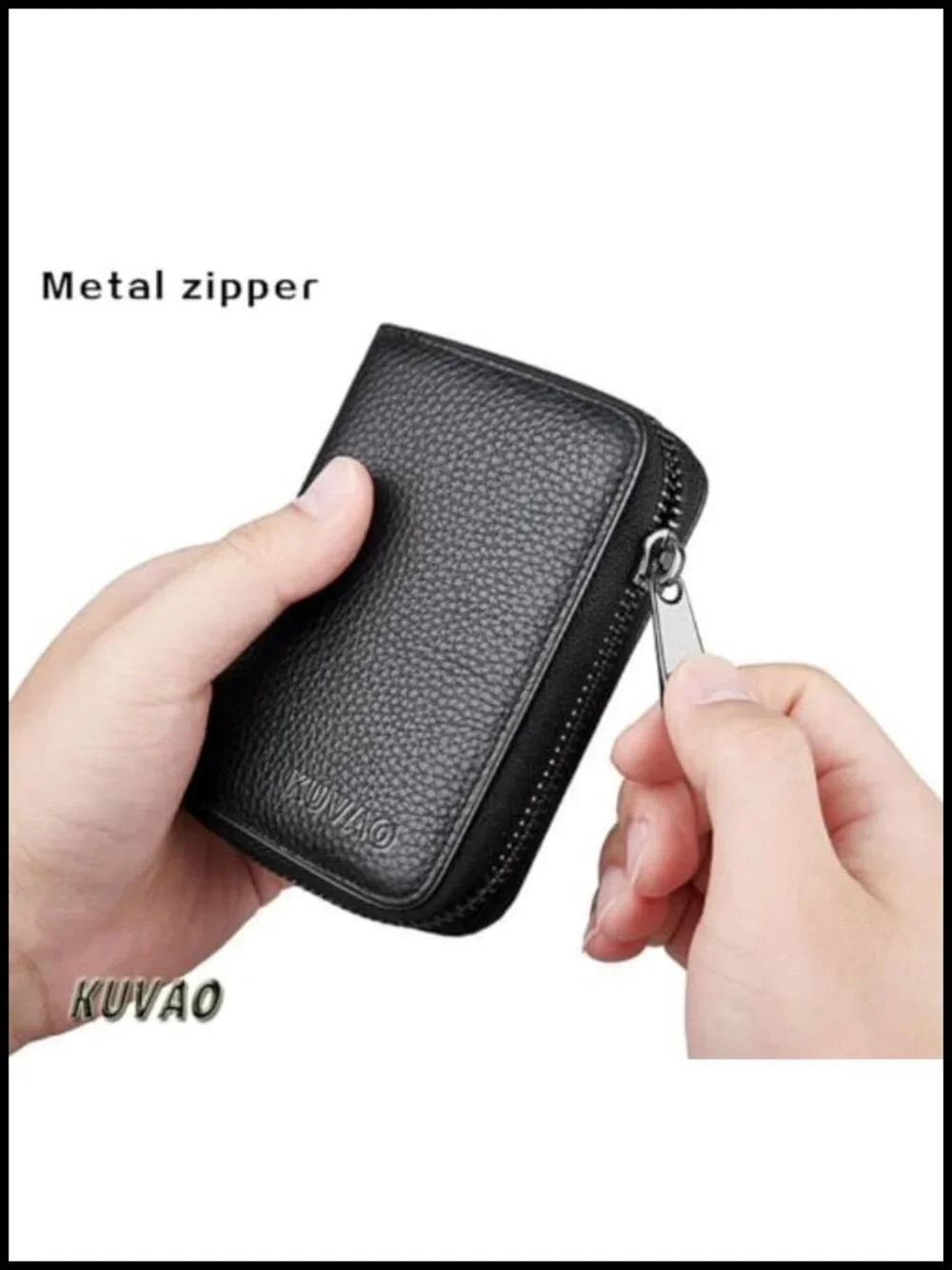 RFID Blocking Faux Leather Credit Card Holder Zipper Wallet 20 Card Slots